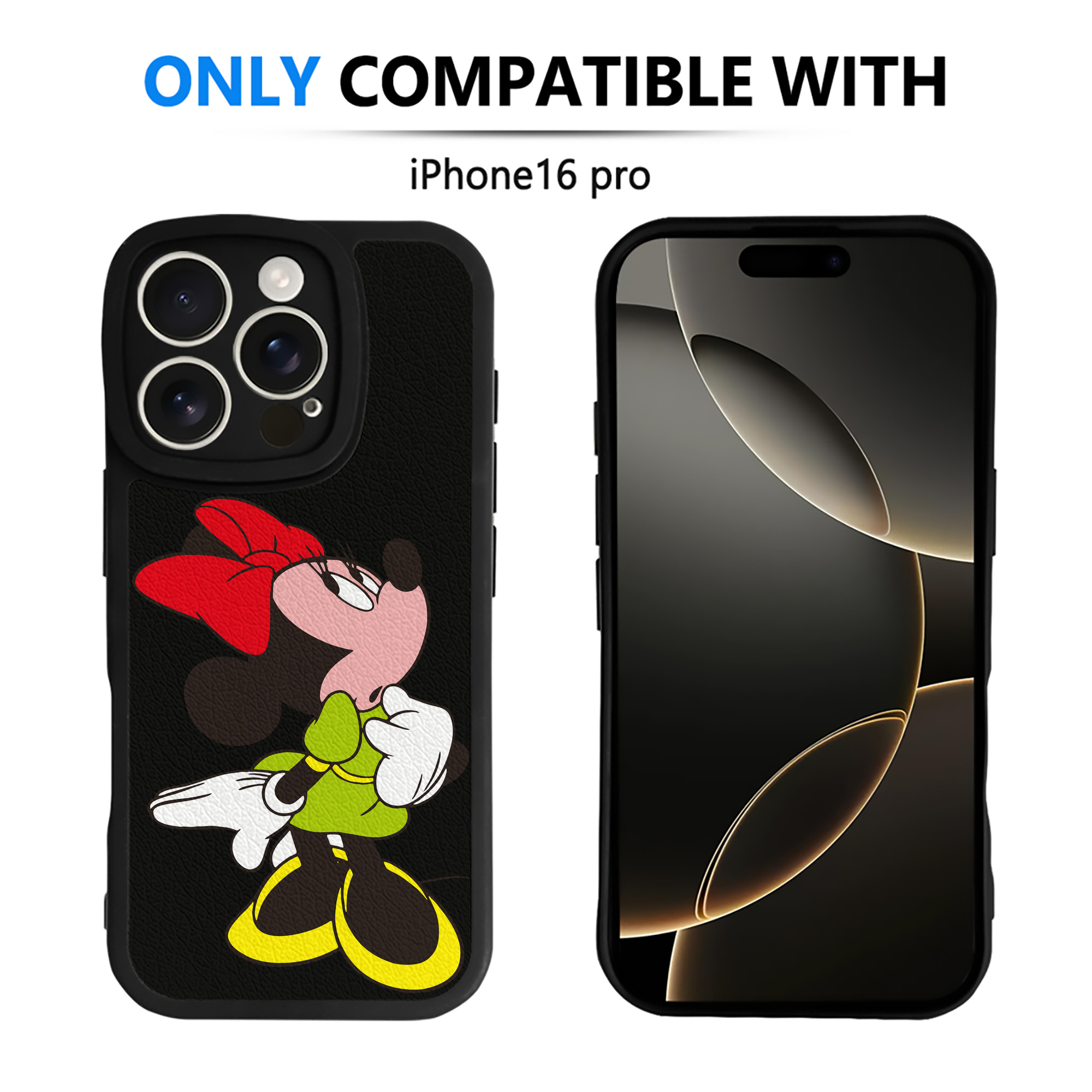 （画像用） ミッキーマウス Mickey Mouse 【iPhone 16シリーズ対応】シリコンスマホケース（レザー調） 材質：シリコン